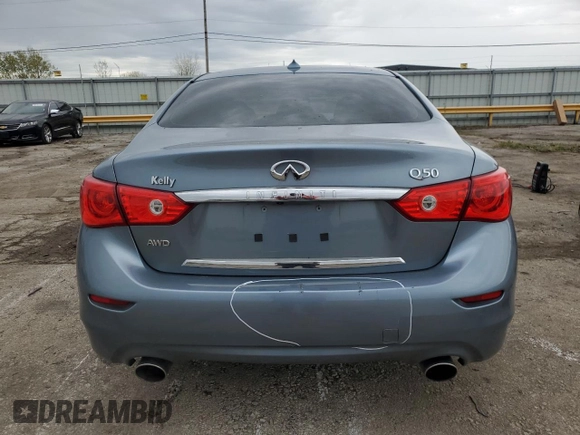 2017 Infiniti Q50 Signature Edition with VIN JN1EV7AR1HM835769, listed as a Copart auction lot 55125745 with 97,290 mi miles and Salvage title. Bid and sale history available at DreamBid. Image 6.