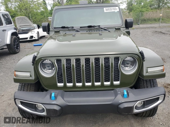 2023 Jeep Wrangler Sahara z VIN 1C4JJXP62PW553101, wystawiony jako Copart lot #56935165 z przebiegiem 28 157 mil mil oraz Szkoda całkowita • Salvage title. Historia ofert i sprzedaży dostępna na DreamBid. Obrazek 5.