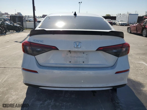 2023 Honda Civic Sedan LX with VIN 2HGFE2F26PH555817, listed as a Copart auction lot 46448185 with 23,451 mi miles and Salvage Title. Bid and sale history available at carsss.com. Image 6.