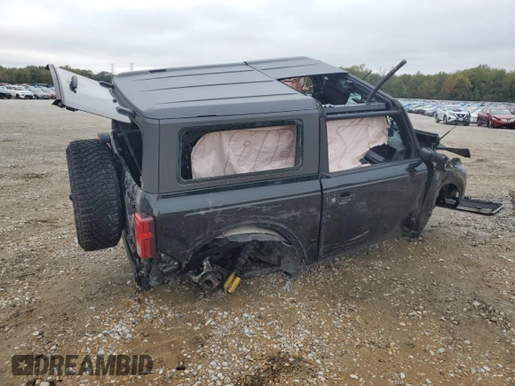 2023 Ford Bronco with VIN 1FMDE5CP9PLB01308, listed as a Copart auction lot 79002934 with Not Provided miles and Salvage Title. Bid and sale history available at carsss.com. Image 3.
