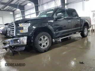 2015 Ford F-150 XLT with VIN 1FTEW1EGXFFB70128, listed as a Copart auction lot 50907155 with 152,504 mi miles and Salvage Title. Bid and sale history available at carsss.com. Image 1.