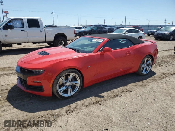 2019 Chevrolet Camaro 2SS z VIN 1G1FH3D7XK0126969, wystawiony jako Copart lot #55491575 z przebiegiem 9 156 mil mil oraz Szkoda całkowita • Salvage title. Historia ofert i sprzedaży dostępna na DreamBid. Obrazek 1.