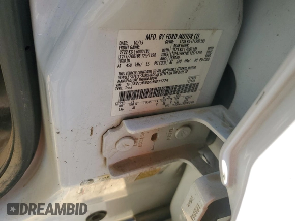2016 Ford F-350 Platinum z VIN 1FT8W3B65GEB11774, wystawiony jako Copart lot #74438904 z przebiegiem Nie podano mil oraz Szkoda całkowita • Salvage title. Historia ofert i sprzedaży dostępna na DreamBid. Obrazek 13.