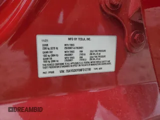 2022 Tesla Model Y Performance с VIN 7SAYGDEF0NF312799, выставлен на аукционе Copart как лот 55165915 с пробегом 38 377 миль миль и Чистый • Clean title. История ставок и продаж доступна на DreamBid. Изображение 12.