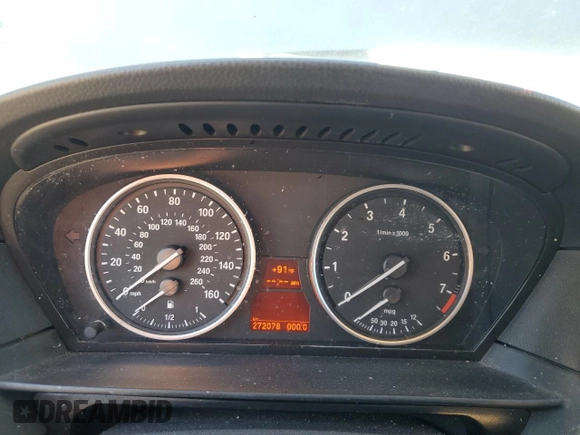 2008 BMW 5 Series 535i with VIN WBANW13598CZ77596, listed as a Copart auction lot 53101605 with 272,078 mi miles and Salvage Title. Bid and sale history available at carsss.com. Image 9.