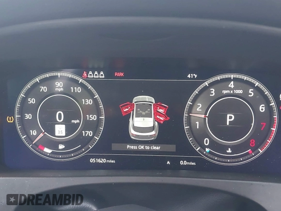 2019 Jaguar F-Pace 30t Portfolio z VIN SADCN2GX3KA353203, wystawiony jako IAAI lot #40967088 z przebiegiem 51 620 mil mil oraz . Historia ofert i sprzedaży dostępna na DreamBid. Obrazek 7.