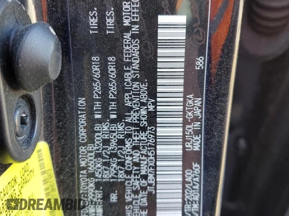 2017 Lexus GX 460 with VIN JTJBM7FX0H5176973, listed as a Copart auction lot 42386855 with 79,526 mi miles and Non Repairable. Bid and sale history available at DreamBid. Image 13.