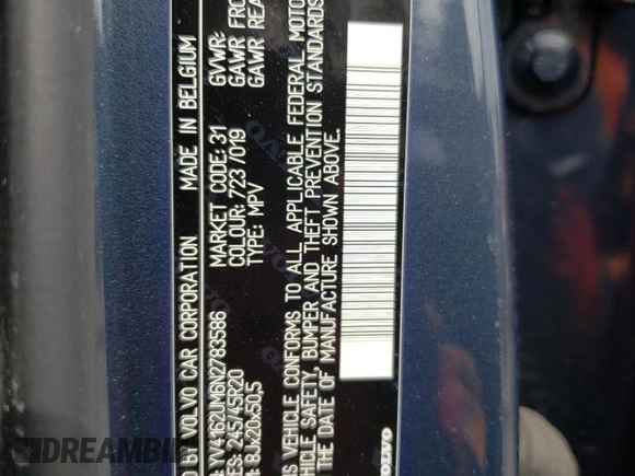 2022 Volvo XC40 R-Design with VIN YV4162UM6N2783586, listed as a Copart auction lot 51628425 with Not provided miles and Salvage title. Bid and sale history available at DreamBid. Image 13.