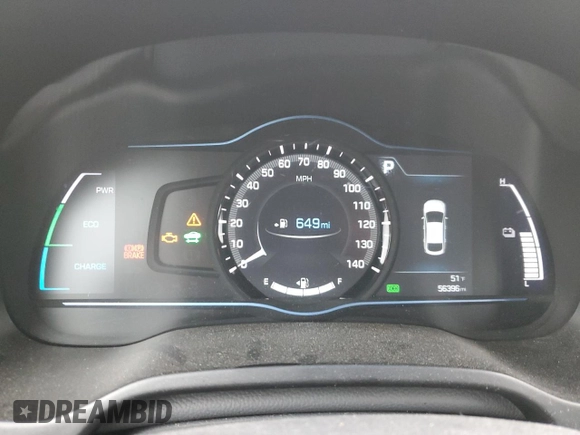 2018 Hyundai Ioniq SEL z VIN KMHC75LCXJU098262, wystawiony jako Copart lot #58021315 z przebiegiem 56 396 mil mil oraz Szkoda całkowita • Salvage title. Historia ofert i sprzedaży dostępna na DreamBid. Obrazek 9.