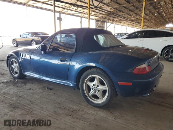 2000 BMW Z3 2.5 with VIN 4USCH9347YLF88222, listed as a Copart auction lot 59898395 with 125,123 mi miles and Clean title. Bid and sale history available at DreamBid. Image 2.
