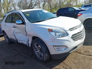 2017 Chevrolet Equinox Premier with VIN 2GNFLGE3XH6301818, listed as a IAAI auction lot 41999617 with 75,299 mi miles. Bid and sale history available at carsss.com. Image 1.