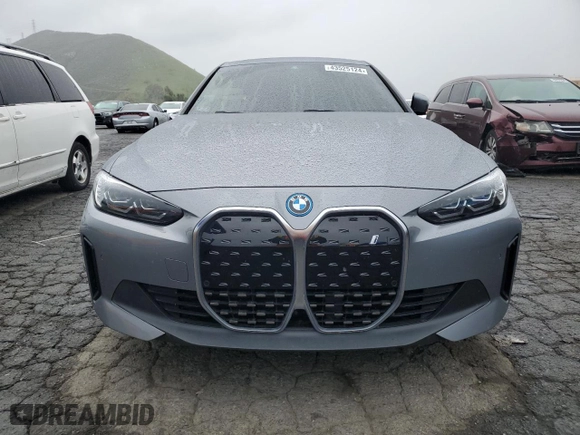 2023 BMW i4 eDrive40 with VIN WBY73AW08PFR23464, listed as a Copart auction lot 43525124 with 6,596 mi miles. Bid and sale history available at carsss.com. Image 5.