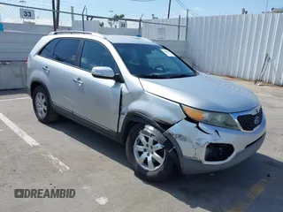 2013 Kia Sorento LX with VIN 5XYKT4A23DG348477, listed as a IAAI auction lot 42448742 with 175,495 mi miles and . Bid and sale history available at DreamBid. Image 1.
