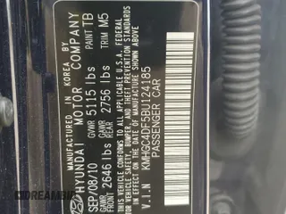 2011 Hyundai Genesis with VIN KMHGC4DF5BU124185, listed as a Copart auction lot 71225784 with 127,638 mi miles and Salvage Title. Bid and sale history available at carsss.com. Image 12.