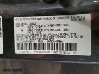 2023 Toyota Tacoma 4WD SR with VIN 3TYCZ5AN2PT156093, listed as a Copart auction lot 45577245 with 33,687 mi miles and Salvage Title. Bid and sale history available at carsss.com. Image 15.