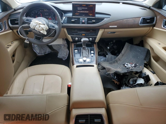 2015 Audi A7 Premium Plus with VIN WAUWGAFC2FN016867, listed as a Copart auction lot 57222335 with 86,014 mi miles and Salvage title. Bid and sale history available at DreamBid. Image 8.