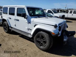 2022 Jeep Wrangler Unlimited Sahara Altitude with VIN 1C4HJXEG1NW235753, listed as a Copart auction lot 75942634 with 16,771 mi miles and Salvage title. Bid and sale history available at DreamBid. Image 4.