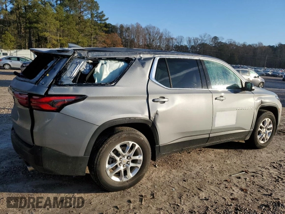 2023 Chevrolet Traverse LS with VIN 1GNEVFKW5PJ211038, listed as a Copart auction lot 84818334 with 21,620 mi miles and Clean Title. Bid and sale history available at carsss.com. Image 3.