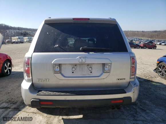 2006 Honda Pilot EX with VIN 2HKYF18426H529427, listed as a Copart auction lot 48582285 with 207,553 mi miles and Salvage Title. Bid and sale history available at carsss.com. Image 6.