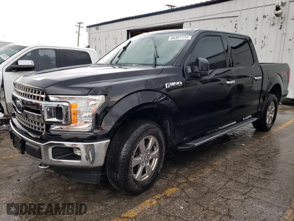 2018 Ford F-150 XL with VIN 1FTEW1E59JFA28618, listed as a Copart auction lot 56307174 with 114,609 mi miles and Salvage Title. Bid and sale history available at carsss.com. Image 1.