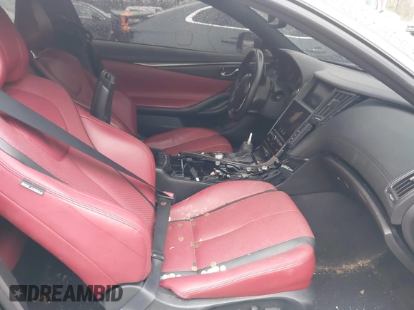 2021 Infiniti Q60 Red Sport 400 with VIN JN1FV7LL6MM560293, listed as a IAAI auction lot 41159901 with 38,172 mi miles and . Bid and sale history available at DreamBid. Image 5.