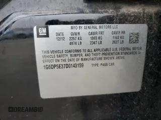 2013 Cadillac CTS Premium with VIN 1G6DP5E37D0143159, listed as a Copart auction lot 85570024 with 102,743 mi miles and Salvage Title. Bid and sale history available at DreamBid. Image 12.