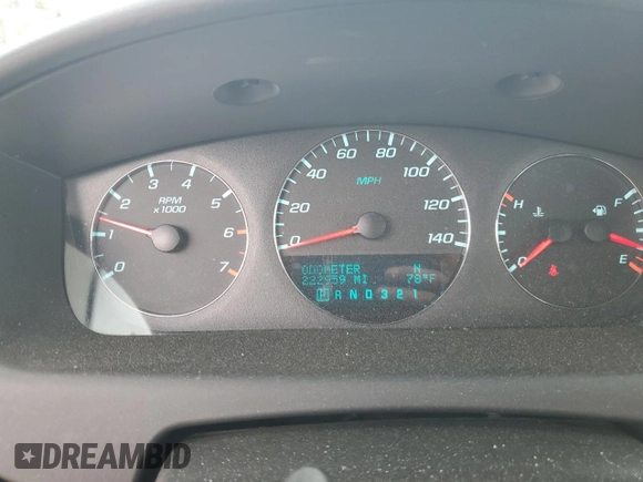 2011 Chevrolet Impala LT Fleet with VIN 2G1WG5EK5B1312327, listed as a Copart auction lot 50802345 with 222,959 mi miles and Salvage title. Bid and sale history available at DreamBid. Image 9.