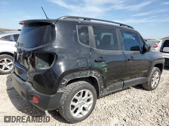 2017 Jeep Renegade Latitude with VIN ZACCJBBB7HPG57002, listed as a Copart auction lot 58260455 with 117,053 mi miles and Salvage title. Bid and sale history available at DreamBid. Image 3.