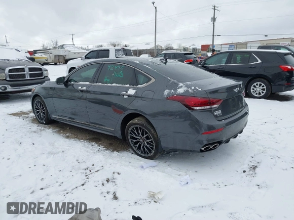 2019 Genesis G80 3.3T Sport with VIN KMHGN4JB5KU295935, listed as a IAAI auction lot 41481877 with 53,623 mi miles. Bid and sale history available at carsss.com. Image 3.