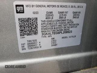 2023 GMC Terrain SLE with VIN 3GKALTEG6PL208923, listed as a Copart auction lot 60535645 with 18,225 mi miles and Salvage title. Bid and sale history available at DreamBid. Image 13.
