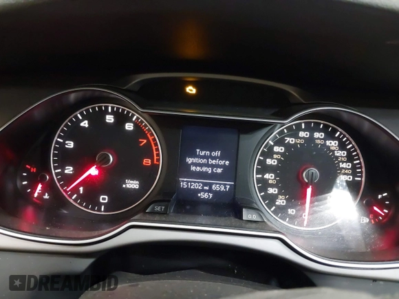 2013 Audi A4 Premium z VIN WAUDFAFL7DN012126, wystawiony jako IAAI lot #42219515 z przebiegiem 151 202 mil mil oraz . Historia ofert i sprzedaży dostępna na DreamBid. Obrazek 7.
