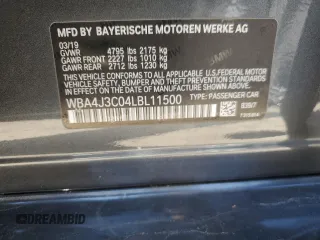 2020 BMW 4 Series 430i xDrive z VIN WBA4J3C04LBL11500, wystawiony jako Copart lot #69595194 z przebiegiem 68 924 mil mil oraz Szkoda całkowita • Salvage title. Historia ofert i sprzedaży dostępna na DreamBid. Obrazek 12.