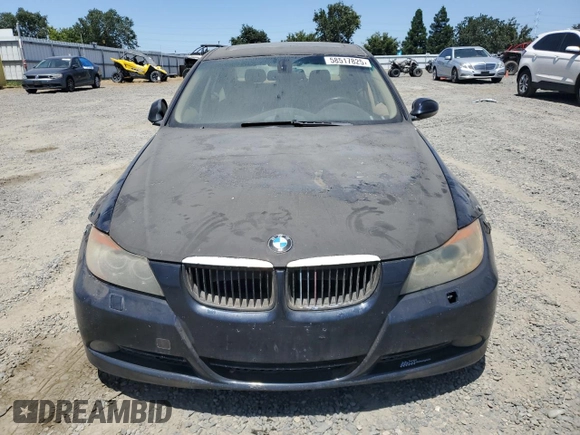 2007 BMW 3 Series 335i with VIN WBAVB73587PA86238, listed as a Copart auction lot 58517825 with Not provided miles and Salvage title. Bid and sale history available at DreamBid. Image 5.