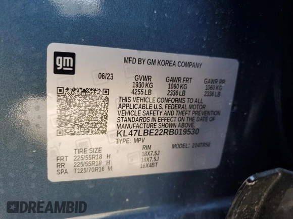 2024 Buick Envista Sport Touring with VIN KL47LBE22RB019530, listed as a Copart auction lot 50373355 with 29,452 mi miles and Salvage Title. Bid and sale history available at DreamBid. Image 12.