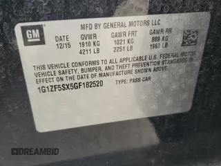 2016 Chevrolet Malibu LT with VIN 1G1ZF5SX5GF182520, listed as a Copart auction lot 48720775 with 121,186 mi miles and Salvage Title. Bid and sale history available at DreamBid. Image 12.
