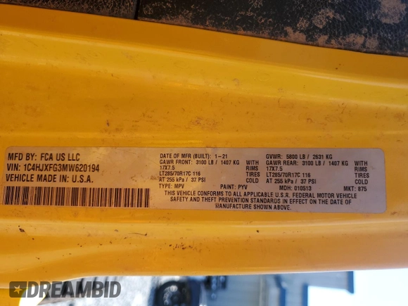 2021 Jeep Wrangler Unlimited Rubicon z VIN 1C4HJXFG3MW620194, wystawiony jako Copart lot #51576865 z przebiegiem 67 502 mil mil oraz Szkoda całkowita • Salvage title. Historia ofert i sprzedaży dostępna na DreamBid. Obrazek 13.