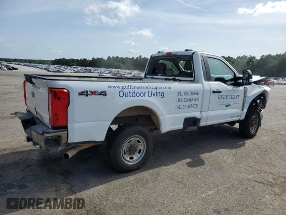 2024 Ford F-250 XL with VIN 1FTBF2BA1REE01033, listed as a Copart auction lot 57161275 with 49,465 mi miles and Salvage title. Bid and sale history available at DreamBid. Image 3.