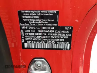 2016 Porsche Boxster z VIN WP0CA2A84GS120540, wystawiony jako Copart lot #74139014 z przebiegiem 13 382 mil mil oraz Szkoda całkowita • Salvage title. Historia ofert i sprzedaży dostępna na DreamBid. Obrazek 13.