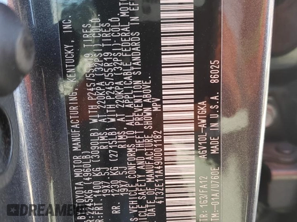 2009 Toyota Venza z VIN 4T3ZE11A49U001182, wystawiony jako Copart lot #58015995 z przebiegiem 142 397 mil mil oraz Szkoda całkowita • Salvage title. Historia ofert i sprzedaży dostępna na DreamBid. Obrazek 13.