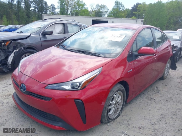2021 Toyota Prius L Eco with VIN JTDKAMFU7M3147346, listed as a IAAI auction lot 41979206 with 55,267 mi miles. Bid and sale history available at carsss.com. Image 17.