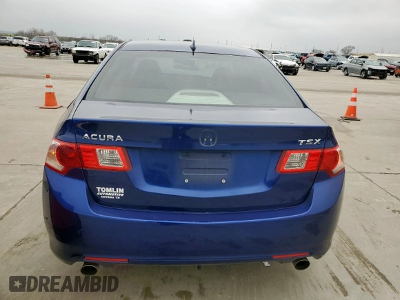 2009 Acura TSX with VIN JH4CU26629C028370, listed as a Copart auction lot 47500185 with 0 mi miles and Salvage Title. Bid and sale history available at carsss.com. Image 6.