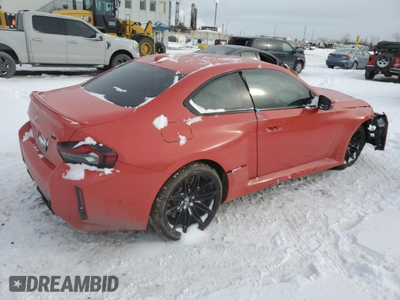 2024 BMW M2 with VIN 3MF13DM04R8E72490, listed as a Copart auction lot 87841235 with 0 mi miles and Salvage Title. Bid and sale history available at carsss.com. Image 3.