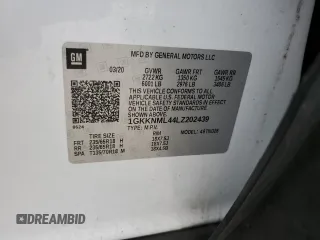 2020 GMC Acadia SLT with VIN 1GKKNML44LZ202439, listed as a Copart auction lot 71468084 with 100,574 mi miles and Salvage Title. Bid and sale history available at DreamBid. Image 14.