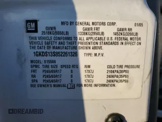 2005 GMC Envoy SLE с VIN 1GKDS13S852261326, выставлен на аукционе Copart как лот 42650025 с пробегом 210 485 миль миль и Списание • Salvage title. История ставок и продаж доступна на DreamBid. Изображение 12.