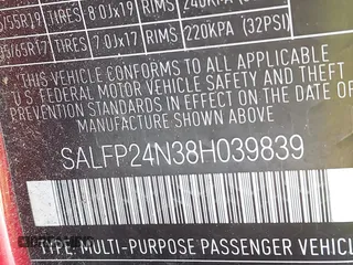 2008 Land Rover LR2 SE with VIN SALFP24N38H039839, listed as a IAAI auction lot 42422821 with Not provided miles and . Bid and sale history available at DreamBid. Image 9.