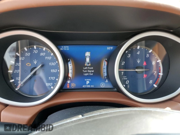 2019 Maserati Ghibli S Q4 GranLusso with VIN ZAM57YTL4K1322087, listed as a Copart auction lot 56145073 with 43,189 mi miles and Salvage Title. Bid and sale history available at carsss.com. Image 9.
