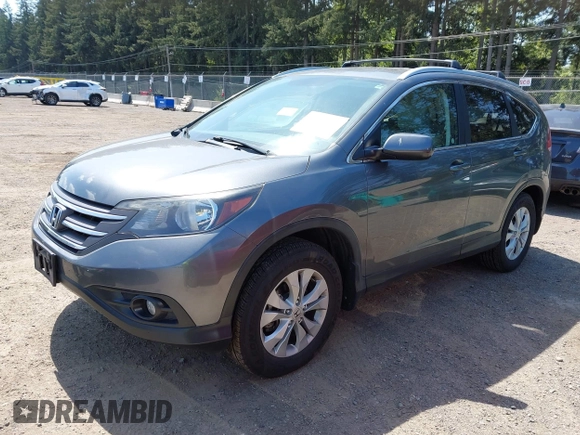 2014 Honda CR-V EX-L with VIN 5J6RM4H79EL077096, listed as a IAAI auction lot 42153513 with 104,972 mi miles and . Bid and sale history available at DreamBid. Image 2.