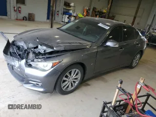 2015 Infiniti Q50 Premium with VIN JN1BV7AR7FM397212, listed as a Copart auction lot 54389605 with 140,338 mi miles and Salvage Title. Bid and sale history available at carsss.com. Image 1.