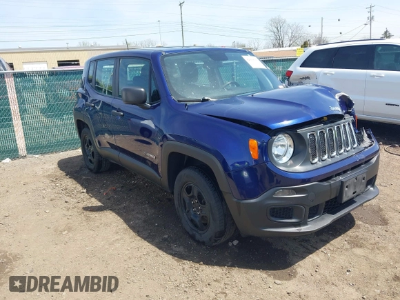 2018 Jeep Renegade Upland z VIN ZACCJBAB9JPH02125, wystawiony jako IAAI lot #42094193 z przebiegiem 91 003 mil mil oraz . Historia ofert i sprzedaży dostępna na DreamBid. Obrazek 1.