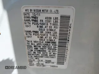 2012 Nissan Rogue S with VIN JN8AS5MT1CW270957, listed as a IAAI auction lot 41722364 with 159,614 mi miles. Bid and sale history available at carsss.com. Image 9.